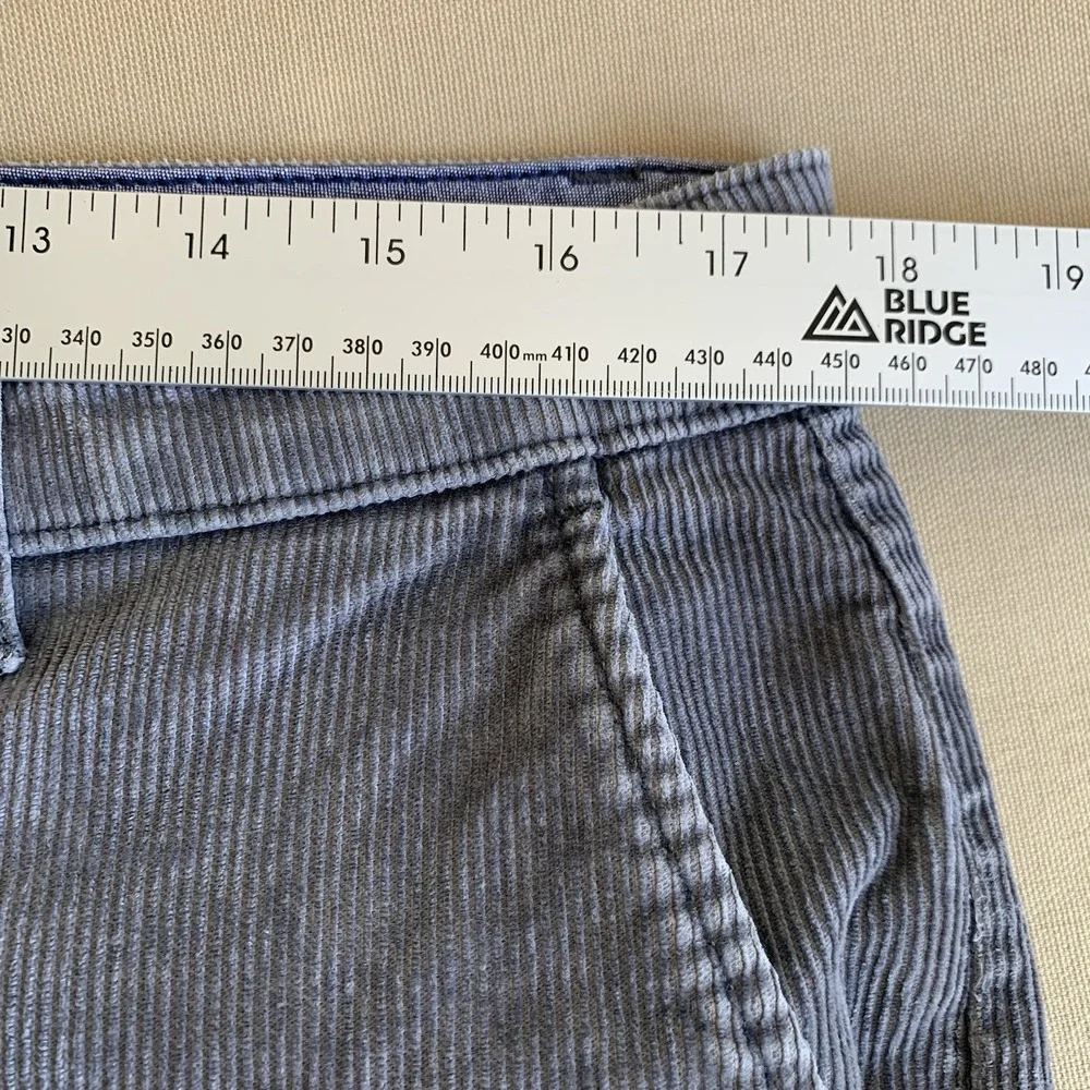IZOD Corduroy Pants Mens Straight‎ Fit Charcoal Grey 34x32 Cotton Stretch Preppy